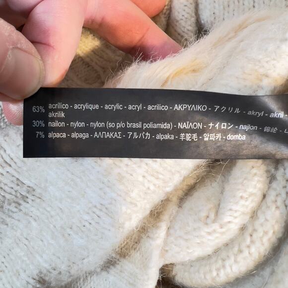 Zara Knit Alpaca Blend Sweater Woman's M Turtleneck Pockets Like a Fluffy Cloud - Picture 8 of 16